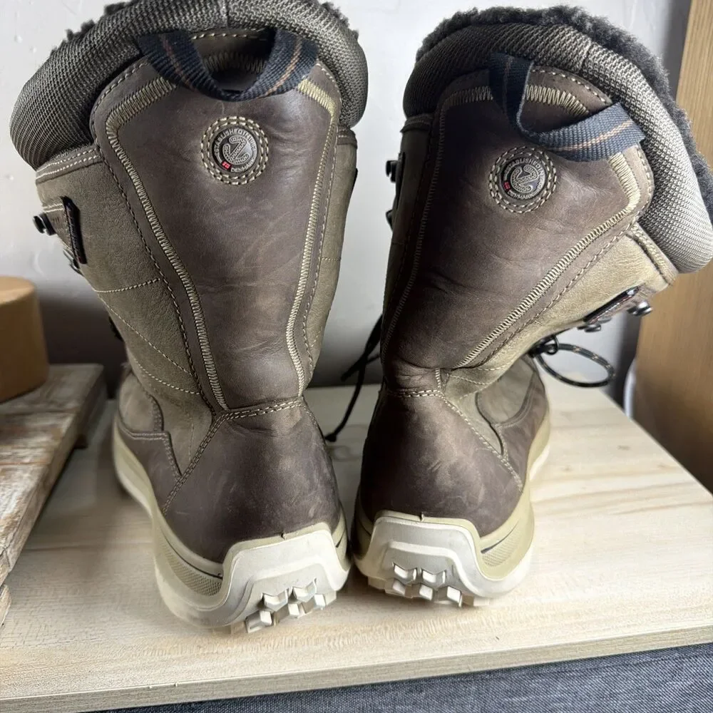 ECCO Roxton Gore-Tex Men's 42 Brown Leather Suede Winter Snow Boots Waterproof
